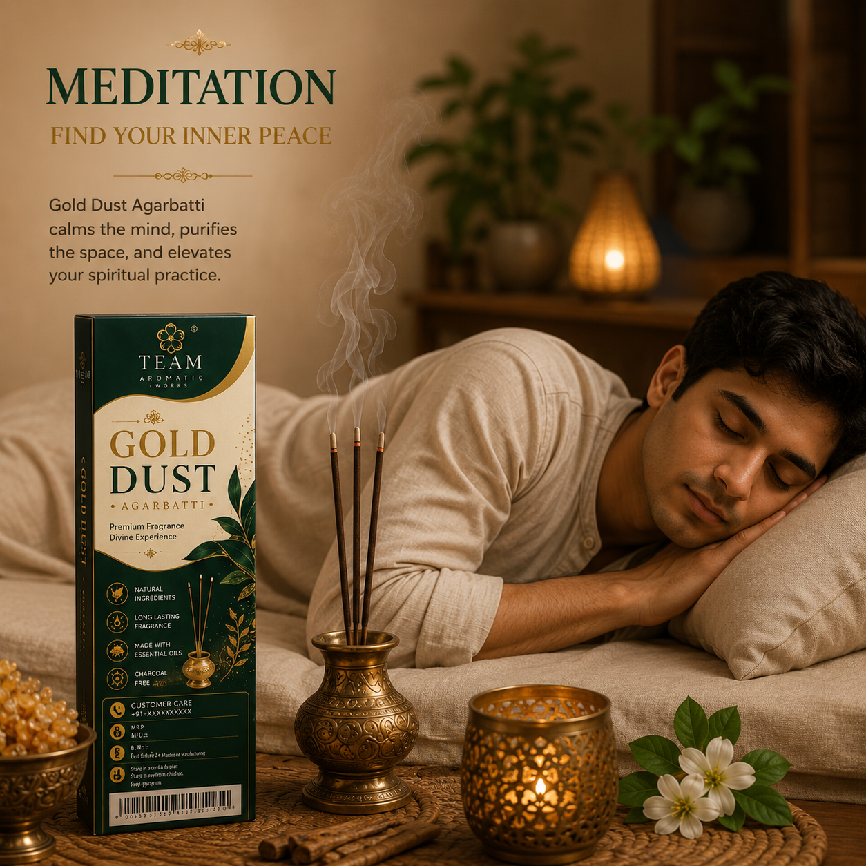 Pack of 4 Gold Dust Agarbatti