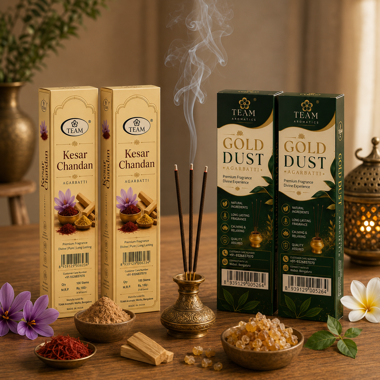 Two Kesar Chandan + Two Gold Dust