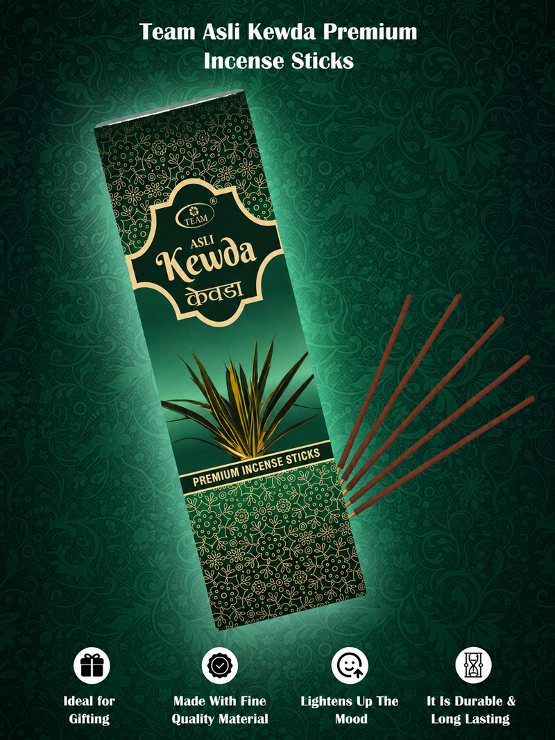 Pack of 4 Team Asli Kewda Premium Incense Sticks