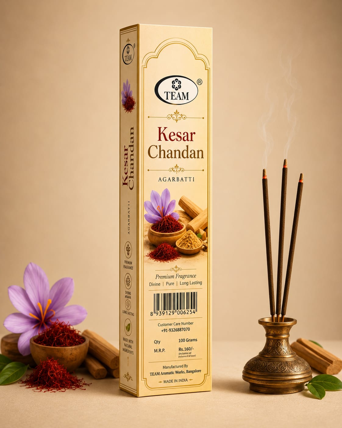 Pack of 4 Kesar Chandan Agarbatti