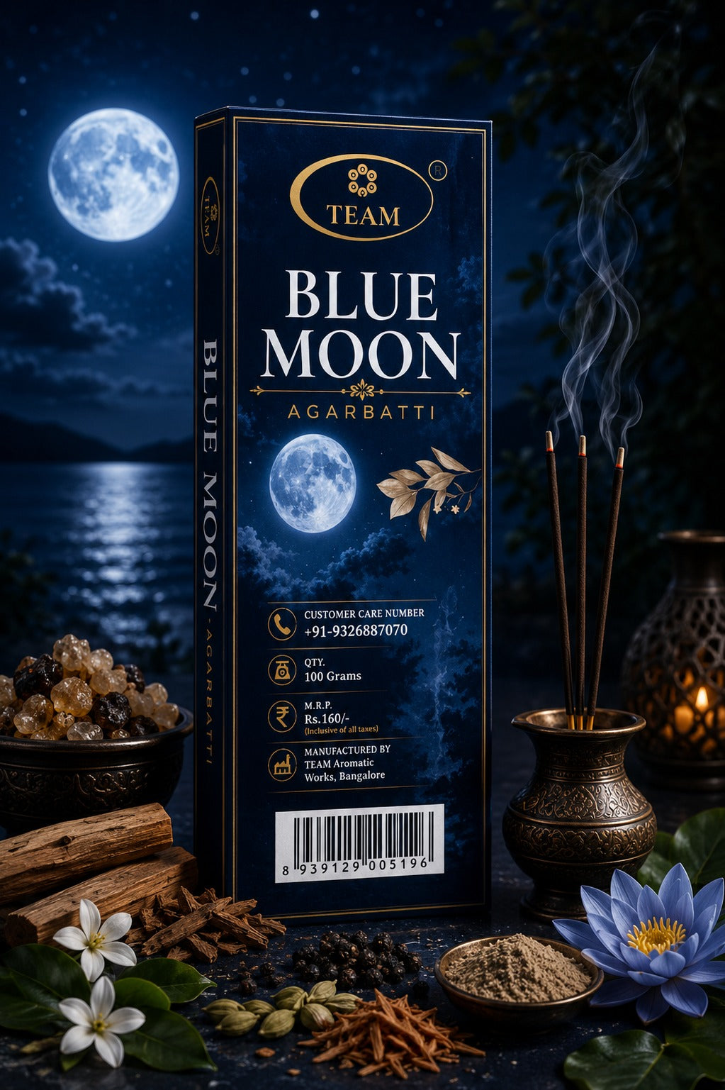 Pack of 4 Blue Moon Agarbatti