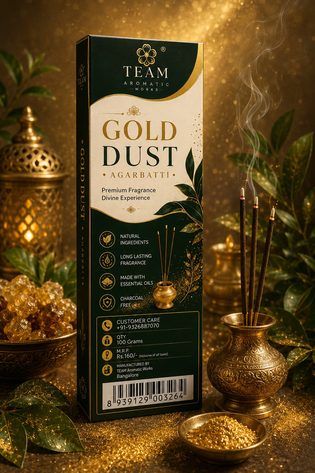 Pack of 4 Gold Dust Agarbatti