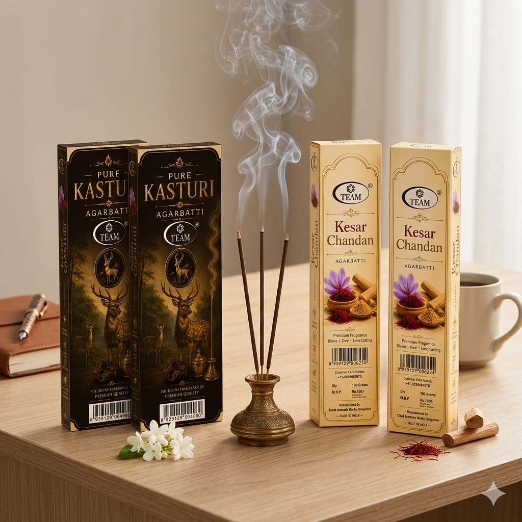 Two Pure Kasturi + Two Kesar Chandan