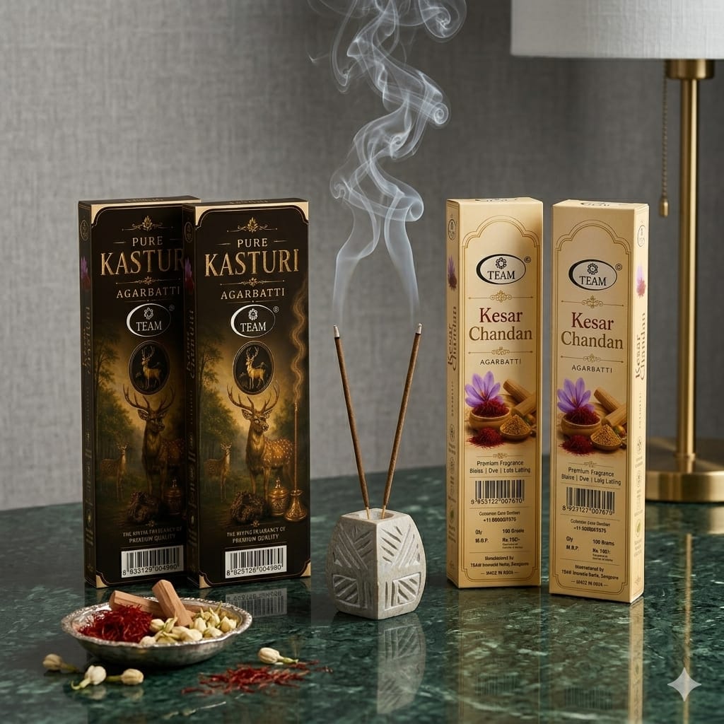 Two Pure Kasturi + Two Kesar Chandan