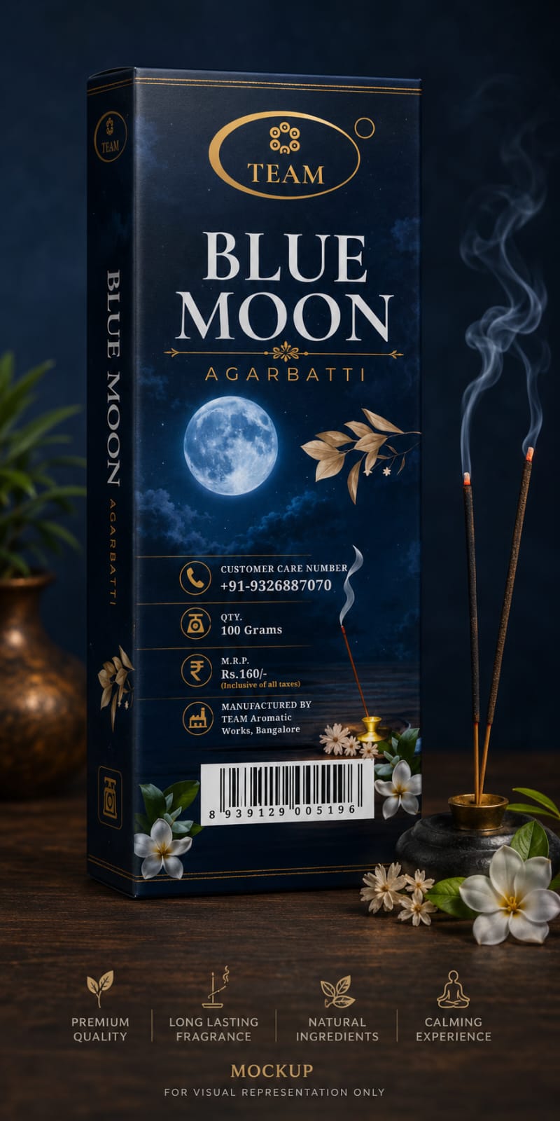 Pack of 4 Blue Moon Agarbatti