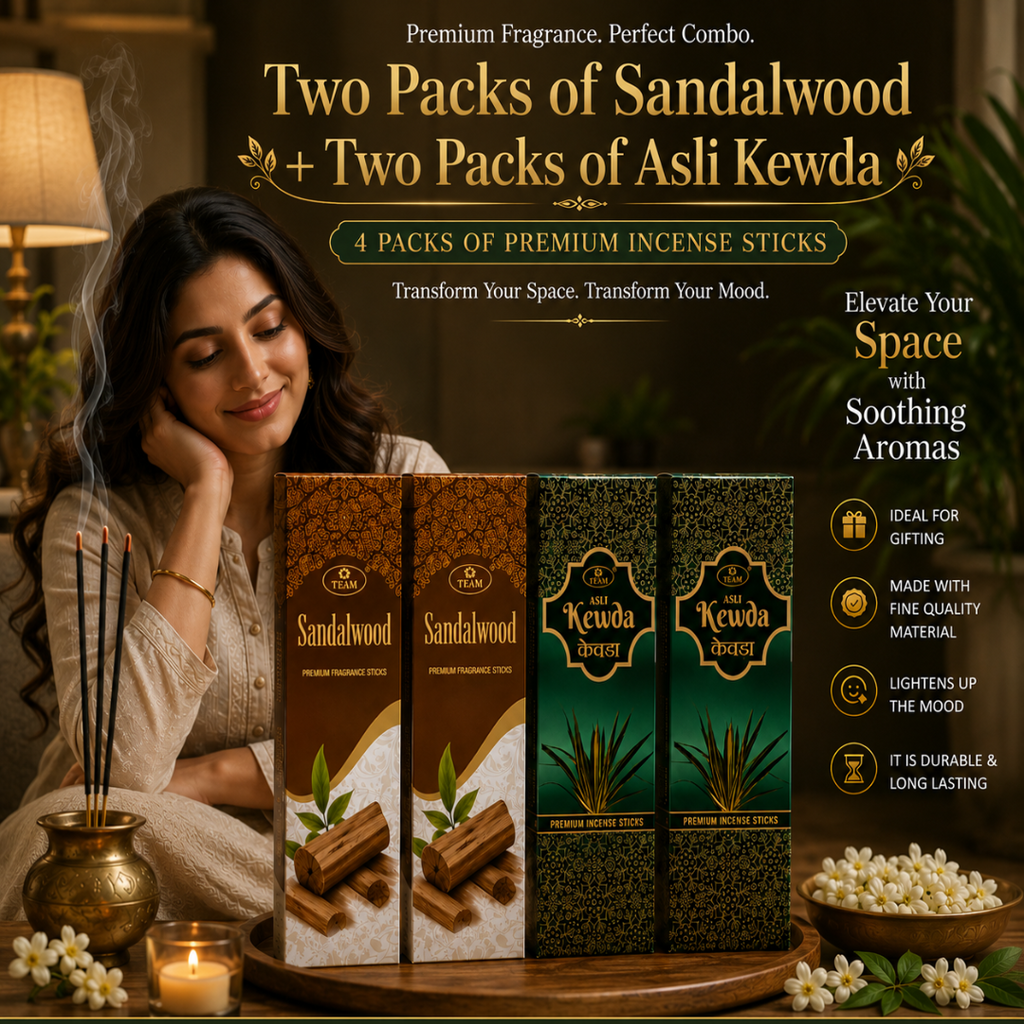 Two Packs of Sandalwood + Two Packs of Asli Kewda