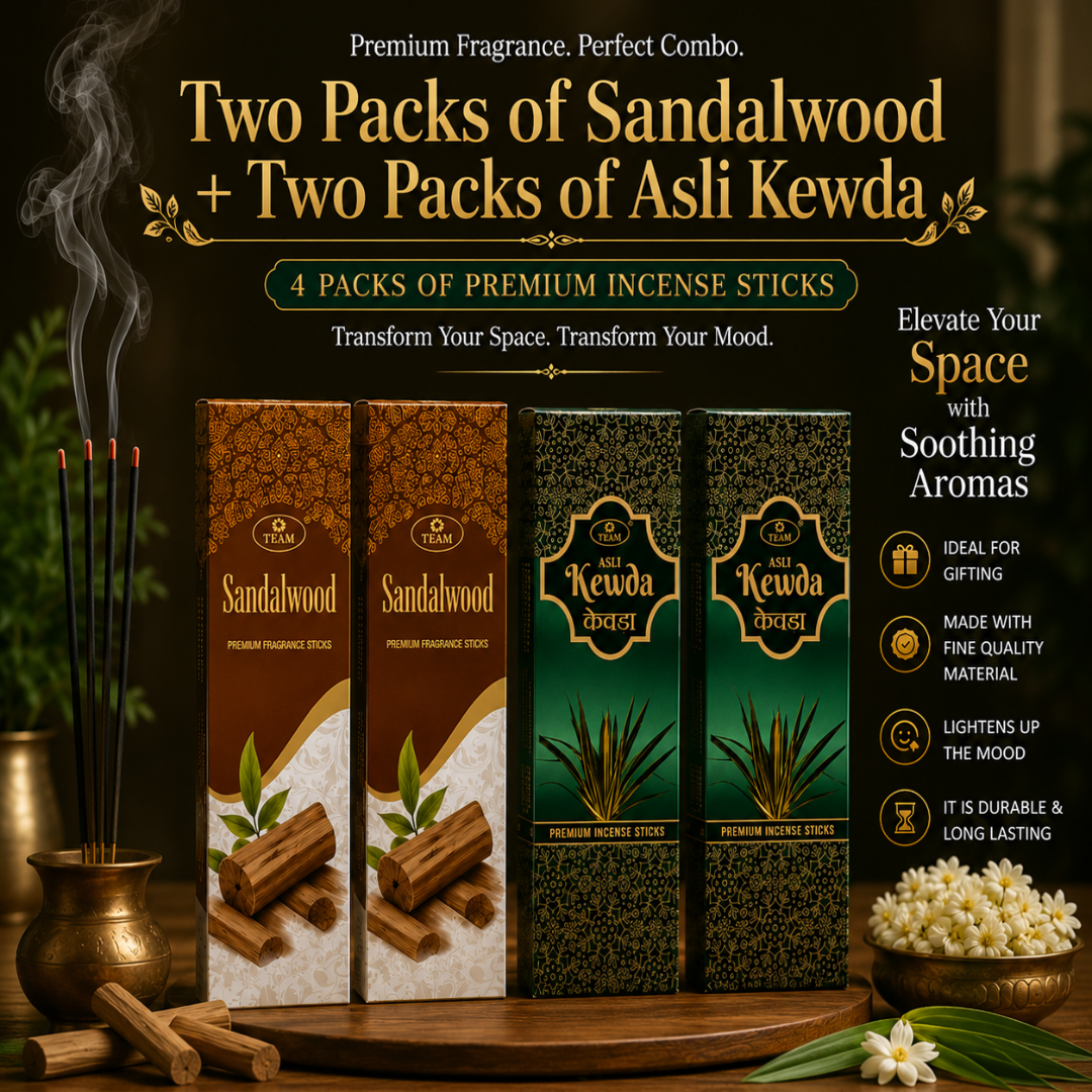 Two Packs of Sandalwood + Two Packs of Asli Kewda